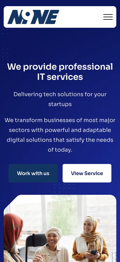The same website on mobile